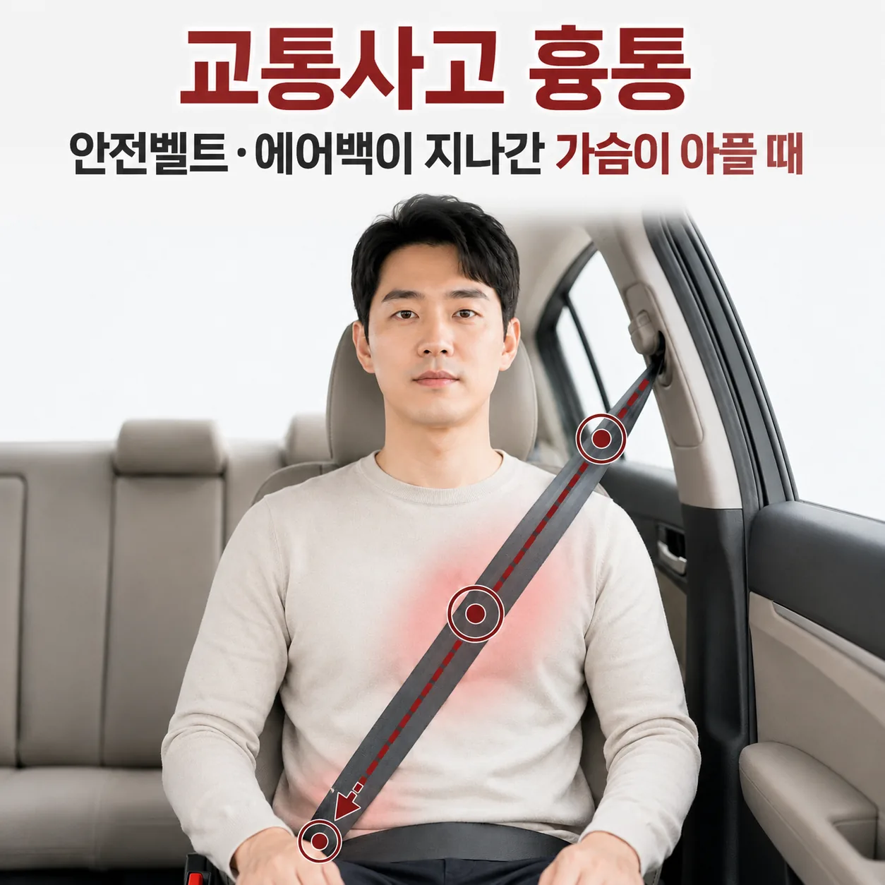 교통사고 흉통 안전벨트가 가슴을 지나가는 경로